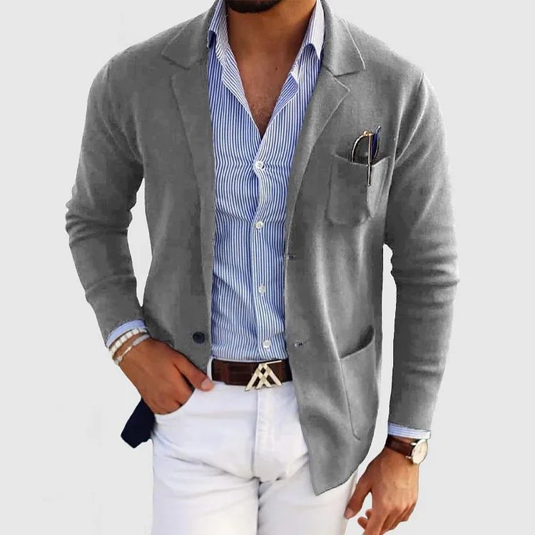 Elton Men’s Wool Blazer – Elegant Classic Jacket for Business & Smart Casual Wear