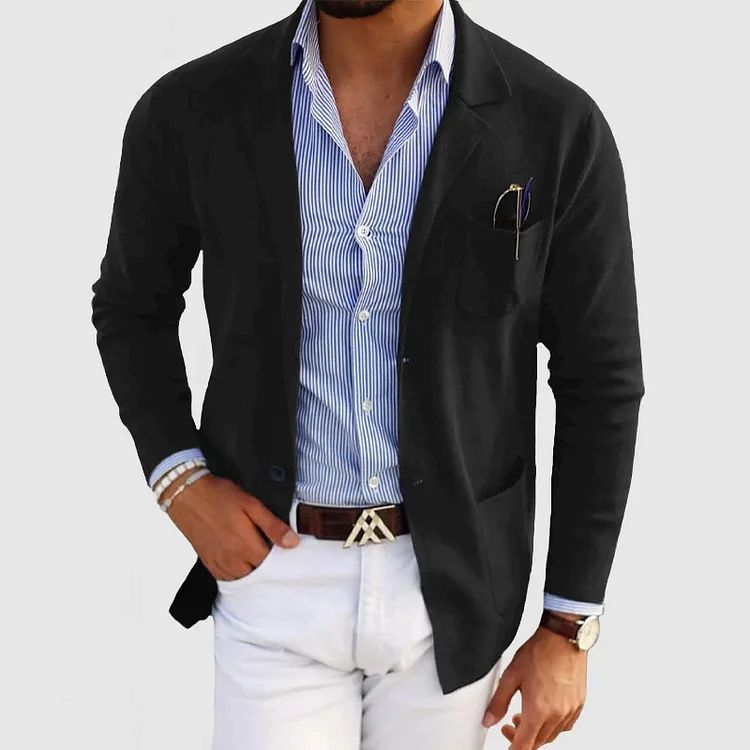Elton Men’s Wool Blazer – Elegant Classic Jacket for Business & Smart Casual Wear