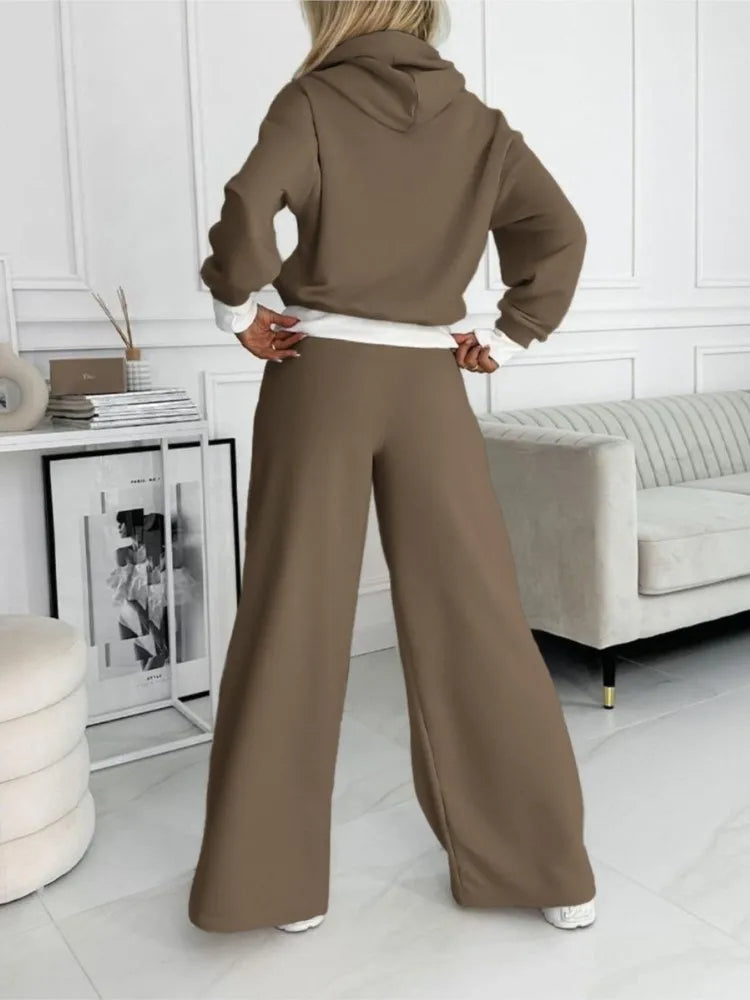 Aurora Women’s Casual Two-Piece Set – Soft Loose Fit Lounge Set with Elastic Waist