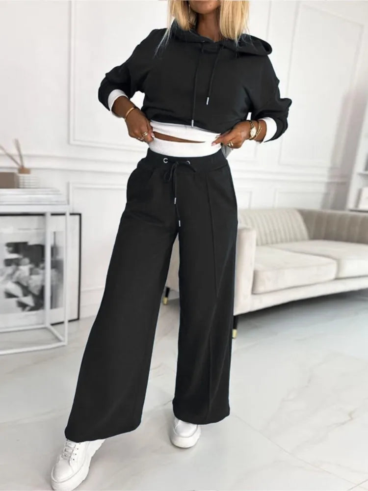 Aurora Women’s Casual Two-Piece Set – Soft Loose Fit Lounge Set with Elastic Waist