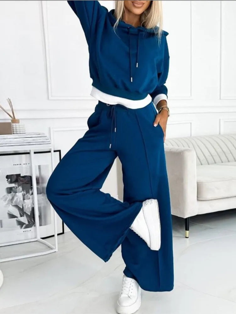 Aurora Women’s Casual Two-Piece Set – Soft Loose Fit Lounge Set with Elastic Waist