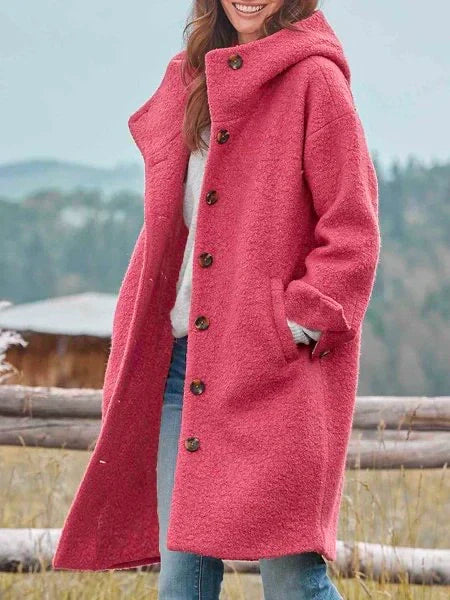 Audrey Women’s Wool Coat – Elegant Long Winter Coat with Soft Premium Wool Fit