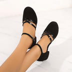 Zeline Women’s Dance Shoes – Elegant Latin Heels with Suede Sole & Adjustable Strap