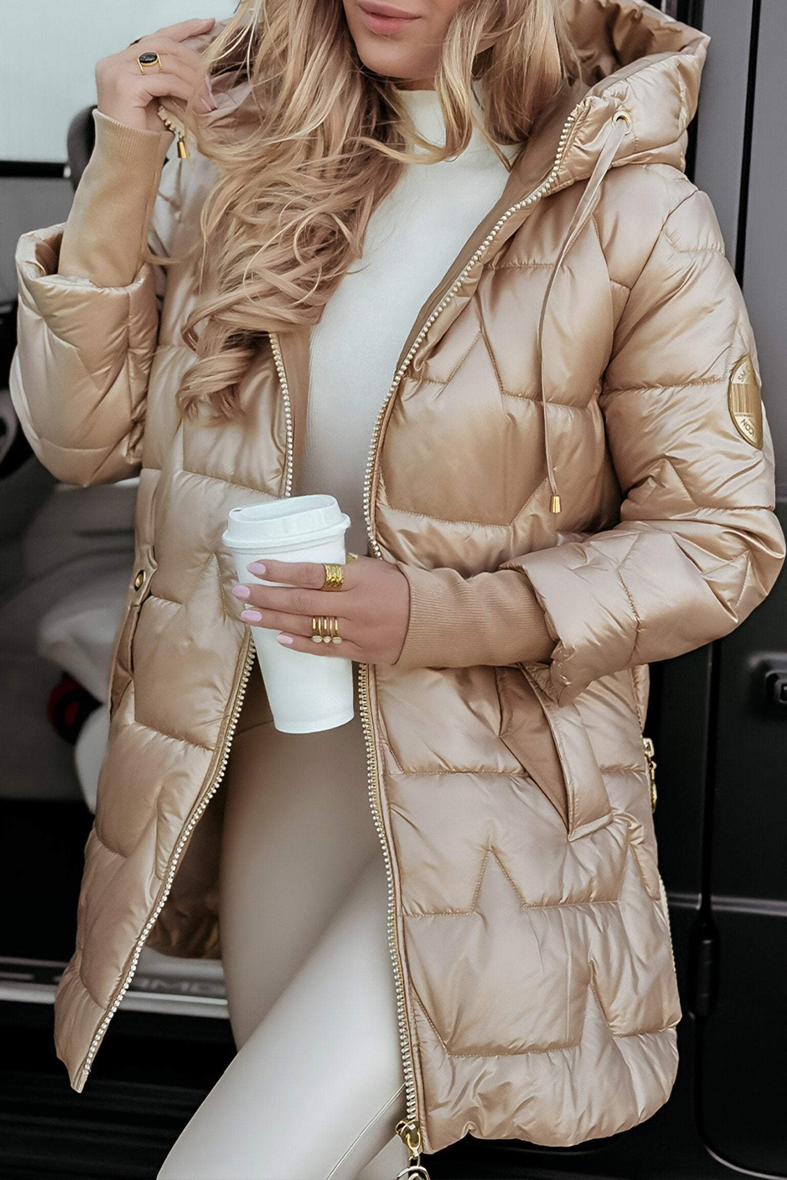 Kimberly Women’s Hooded Autumn Coat – Warm Cotton Blend Jacket for Everyday Wear