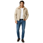Michael Men’s Fur Collar Jacket – Slim Fit Zip-Up Winter Coat with Soft Lining
