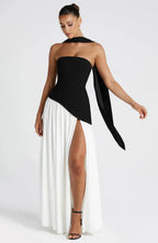 Victoria Women’s Evening Dress – Strapless Maxi Gown with High Split & Elegant Fit