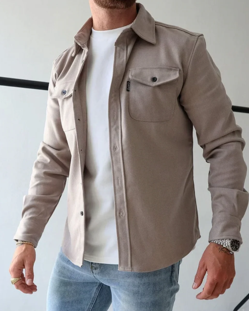 Noah Men's Overshirt Jacket – Casual Button Up Shirt Jacket with Chest Pockets