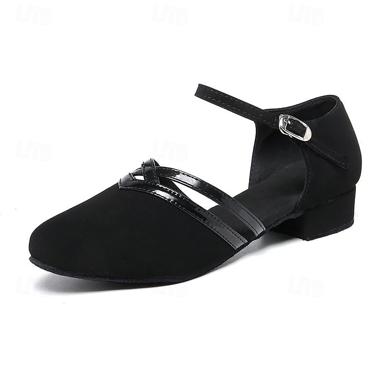 Zeline Women’s Dance Shoes – Elegant Latin Heels with Suede Sole & Adjustable Strap