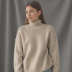 Sydney Women’s Cashmere Turtleneck Jumper – Oversized Soft Luxury Knit Sweater
