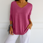 Coraline Women’s V-Neck Jumper – Soft Fine Knit Sweater with Elegant Slim Fit