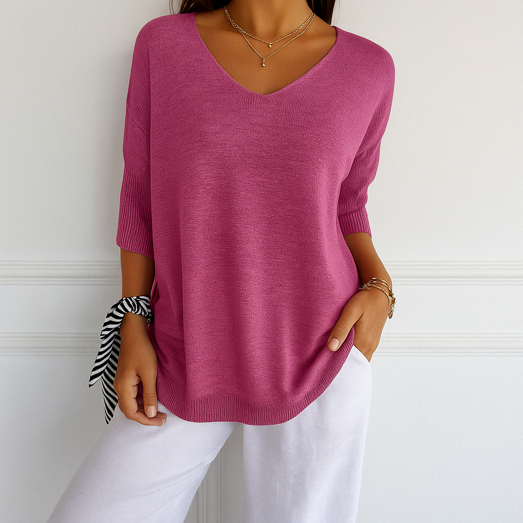 Coraline Women’s V-Neck Jumper – Soft Fine Knit Sweater with Elegant Slim Fit