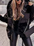 Camila Women’s Puffer Jacket – Elegant Quilted Winter Coat with Knit Details