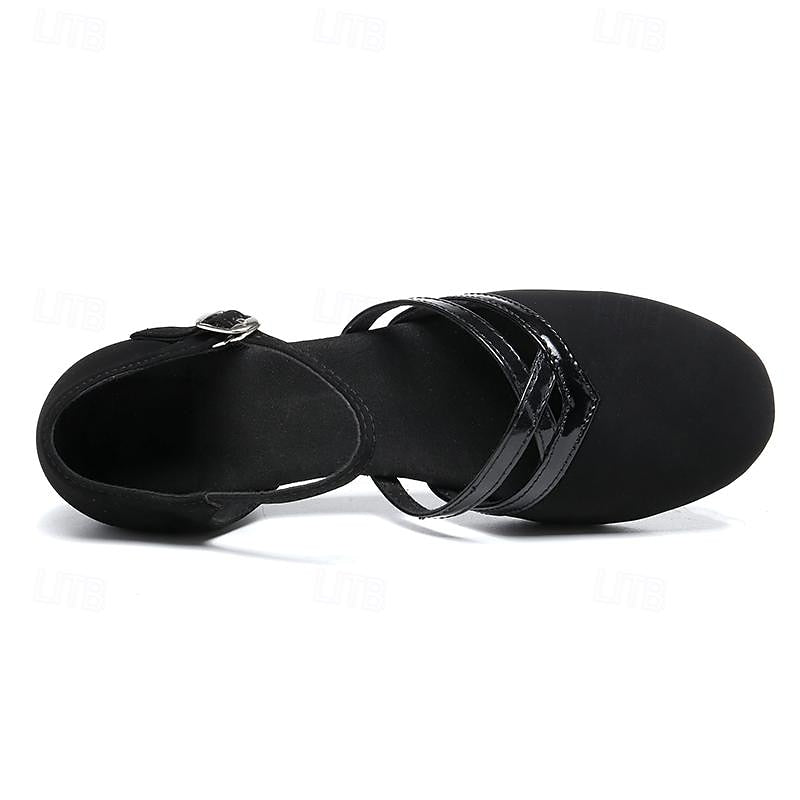 Zeline Women’s Dance Shoes – Elegant Latin Heels with Suede Sole & Adjustable Strap