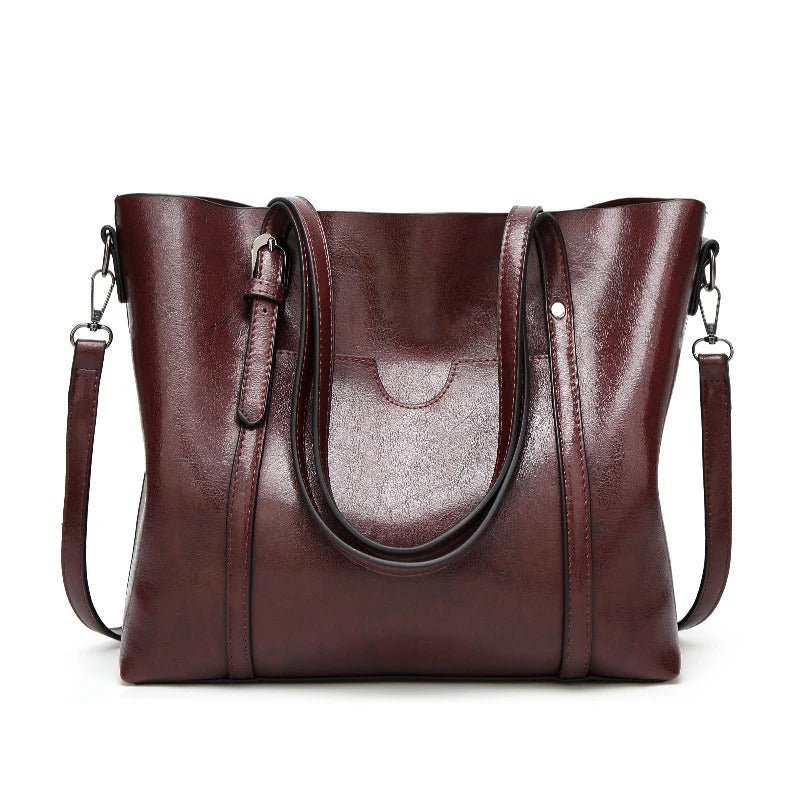 Nyomi Women’s Leather Tote Bag – Large Elegant Work Handbag for Office & Daily Use