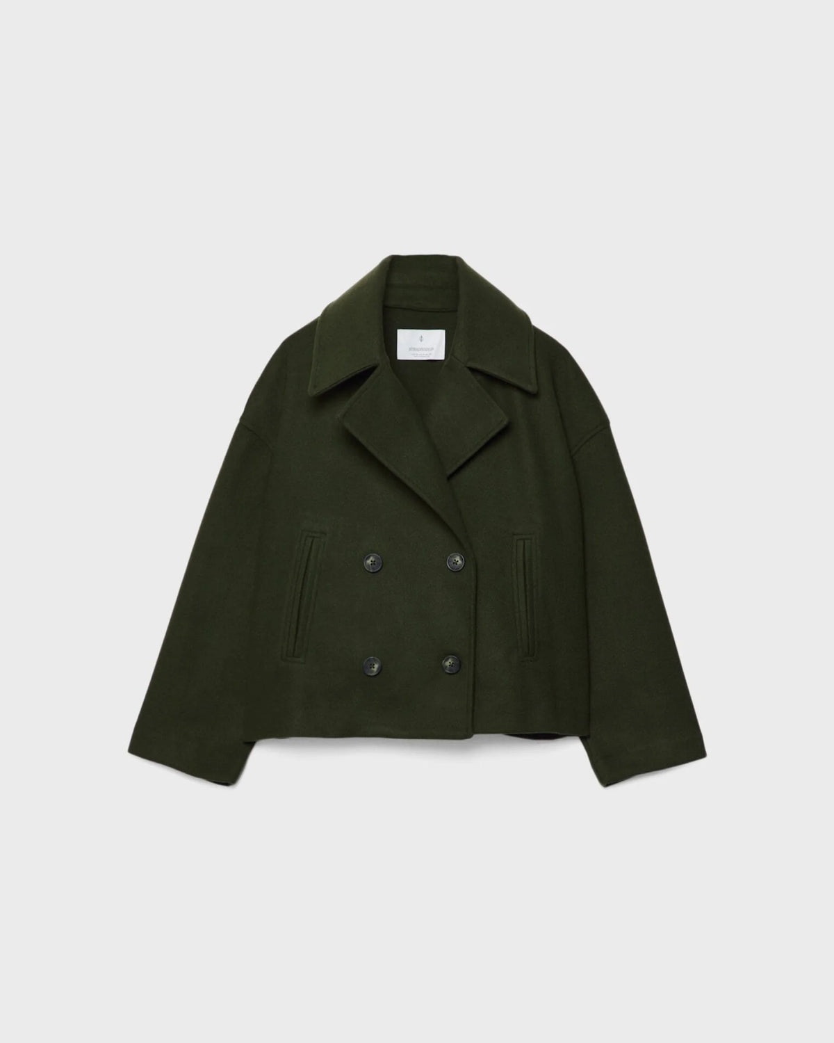 Vanessa Women’s Wool Blend Jacket – Elegant Cropped Winter Coat with Wide Lapels