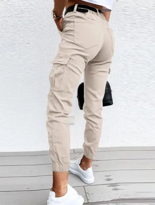 Jordyn Women’s Cargo Trousers – High Waist Utility Pants with Relaxed Tapered Fit