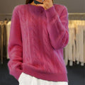 Bridget Women’s Cable Knit Jumper – Wool & Cashmere Blend Soft Winter Sweater