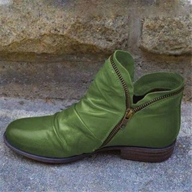 Valentina Women’s Leather Boots – Elegant Zip-Up Boots with Timeless Comfort
