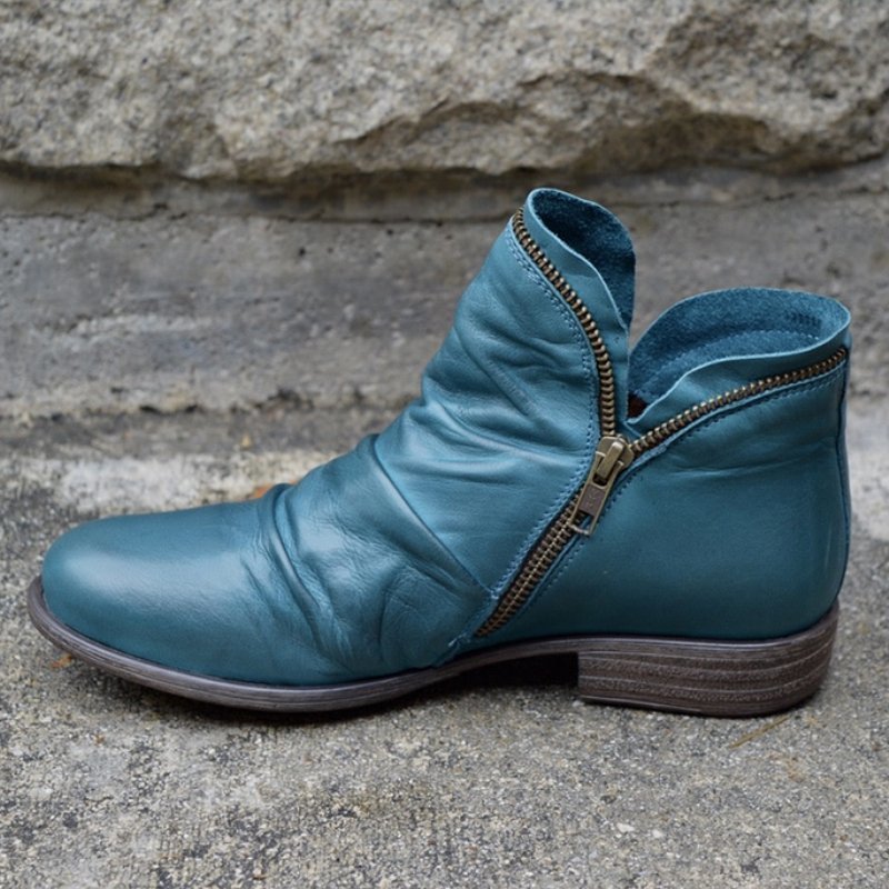 Valentina Women’s Leather Boots – Elegant Zip-Up Boots with Timeless Comfort