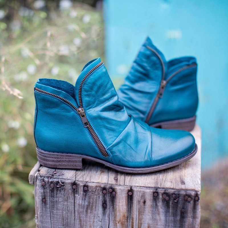 Valentina Women’s Leather Boots – Elegant Zip-Up Boots with Timeless Comfort