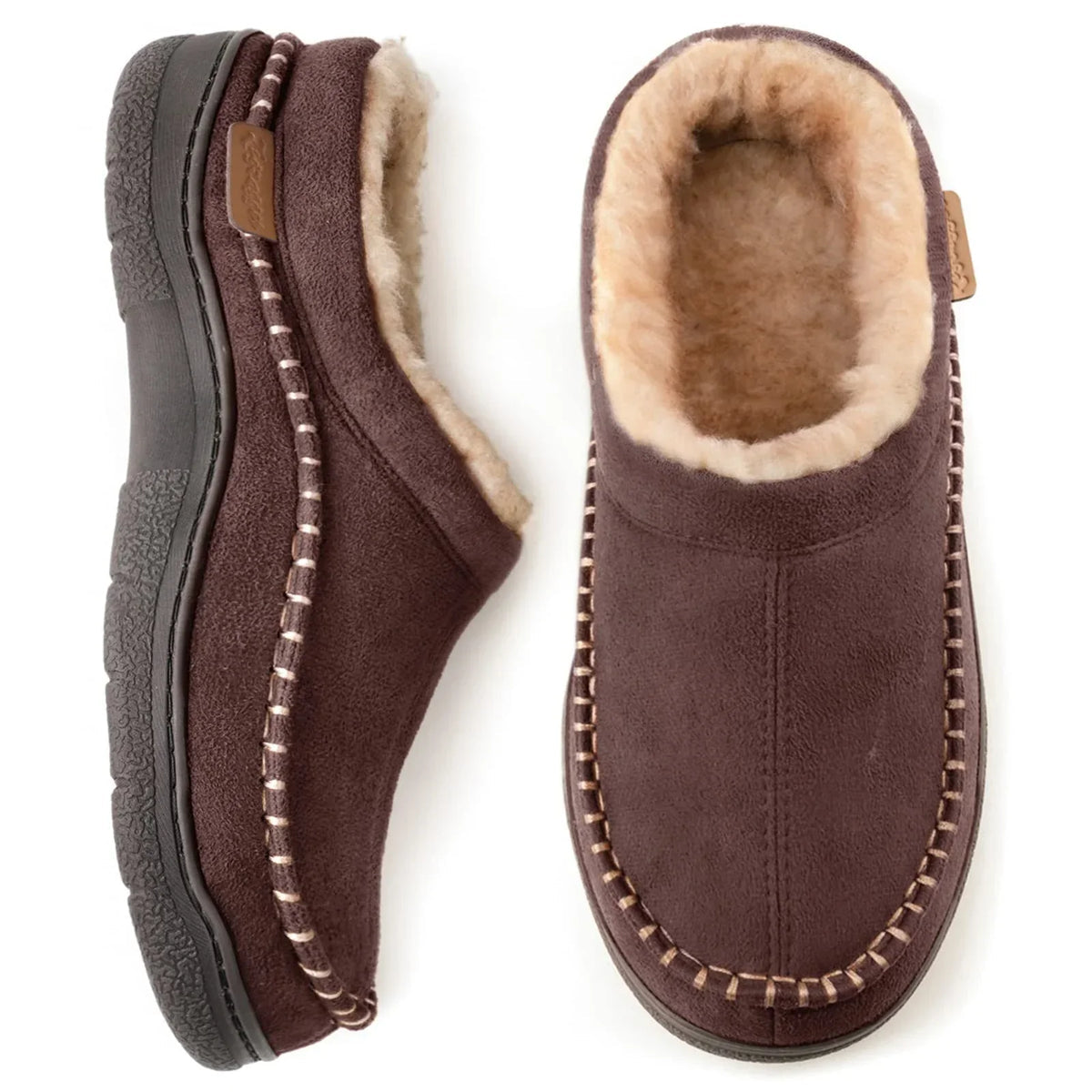 James Men’s Warm Slippers – Anti-Slip Indoor House Shoes with Soft Fleece Lining