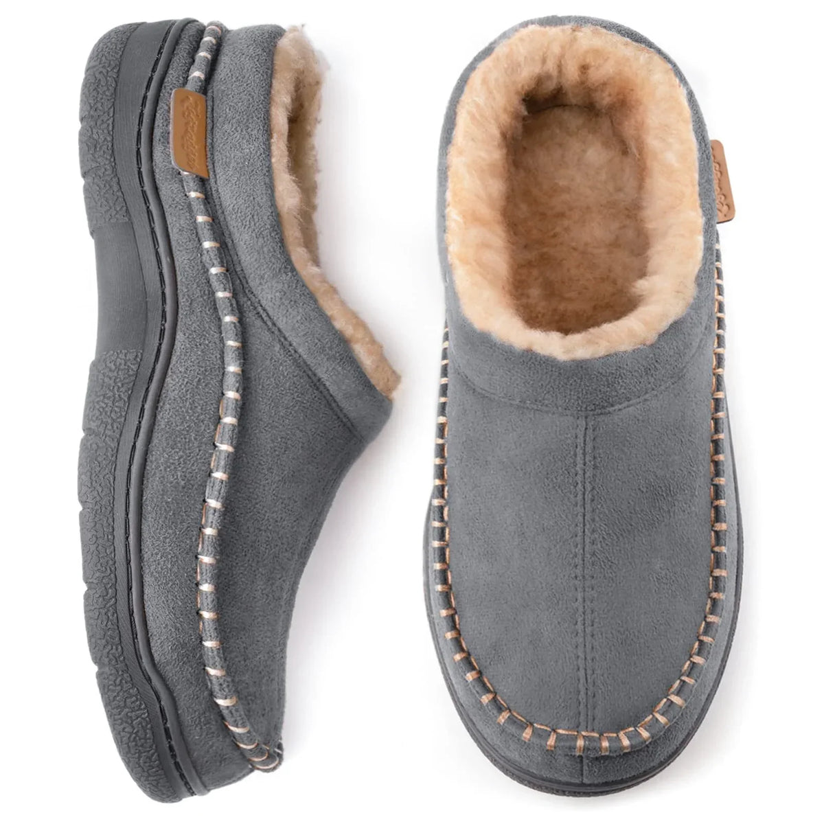 James Men’s Warm Slippers – Anti-Slip Indoor House Shoes with Soft Fleece Lining