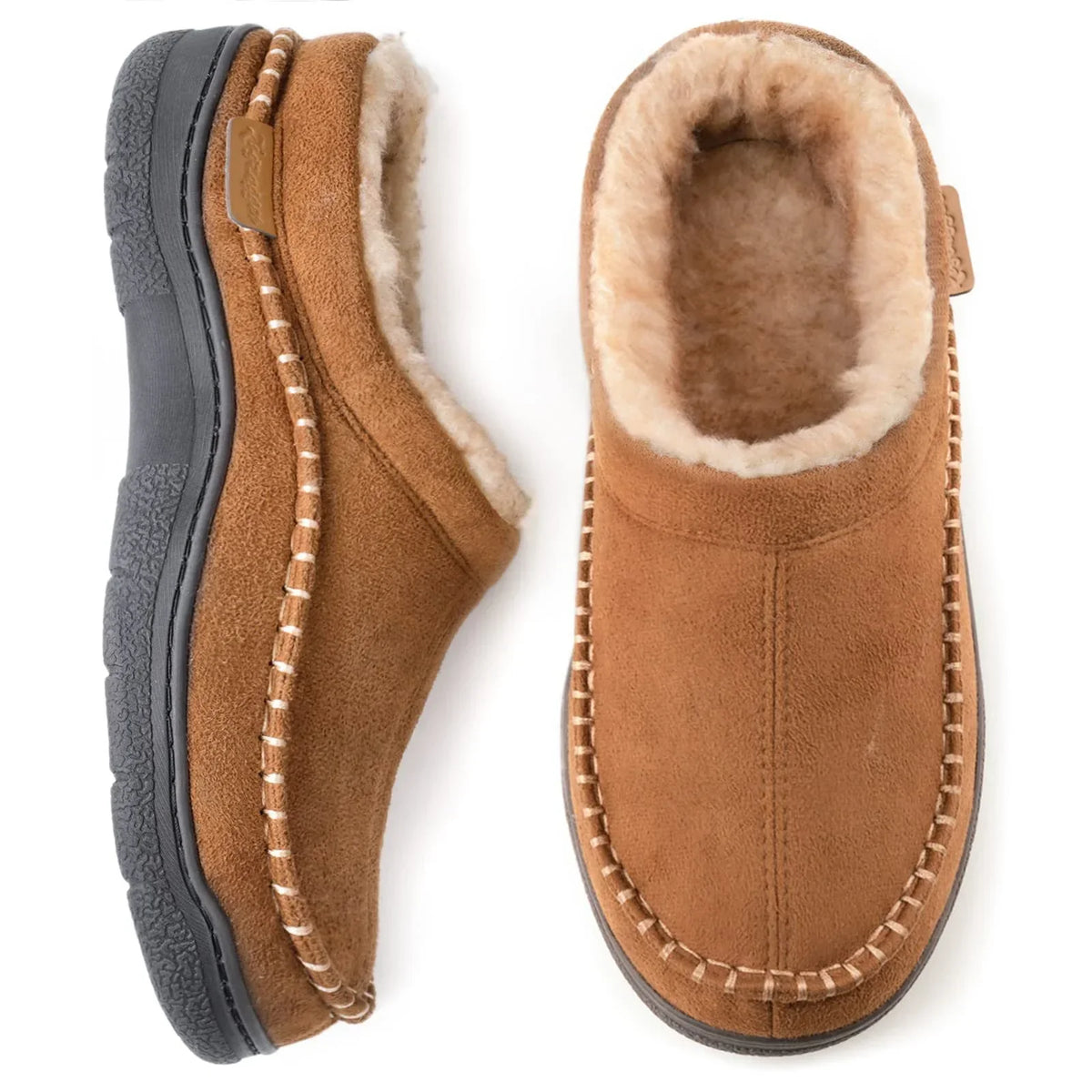 James Men’s Warm Slippers – Anti-Slip Indoor House Shoes with Soft Fleece Lining