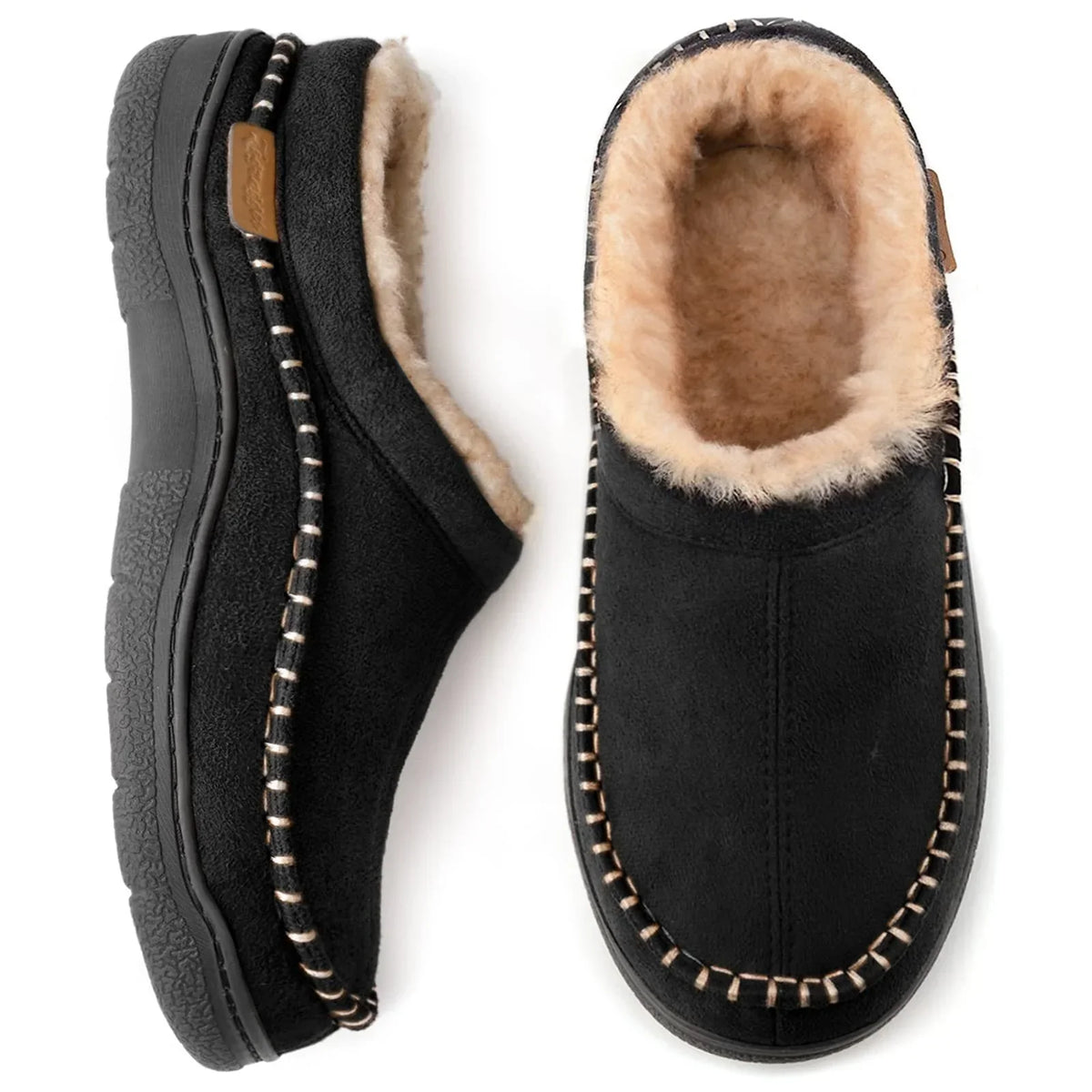 James Men’s Warm Slippers – Anti-Slip Indoor House Shoes with Soft Fleece Lining