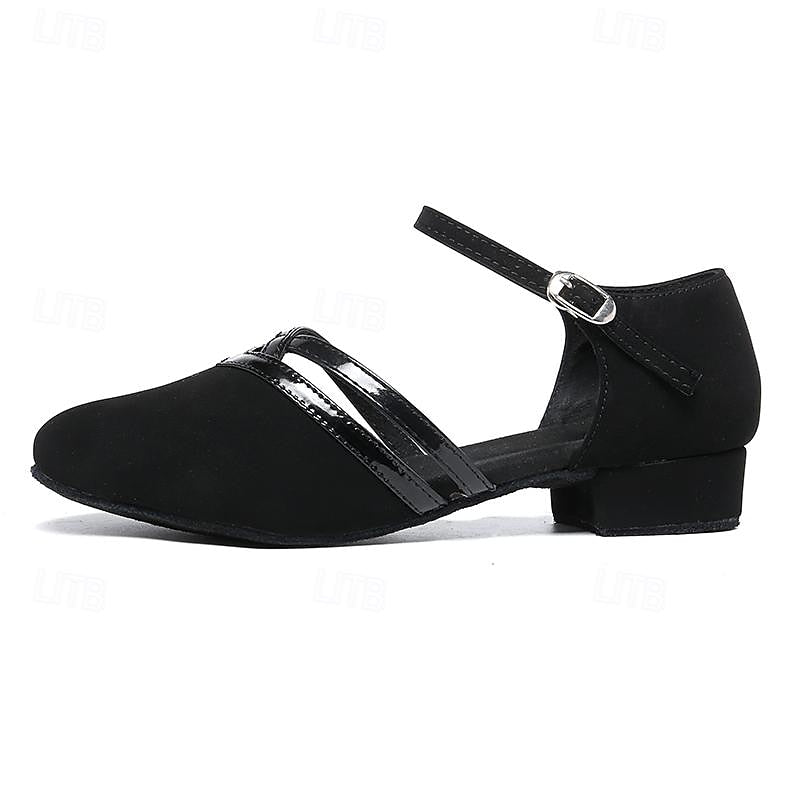 Zeline Women’s Dance Shoes – Elegant Latin Heels with Suede Sole & Adjustable Strap