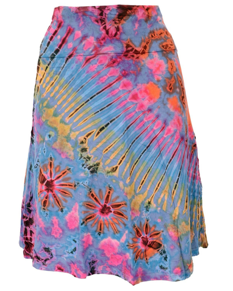 Ivy Women’s 2-in-1 Tie Dye Skirt – Viscose A-Line Midi Skirt Top
