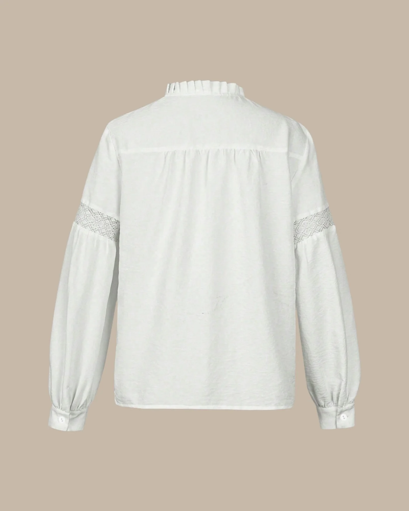 Lily Women’s Casual Blouse – Long Sleeve Ruffle Shirt with Textured Design