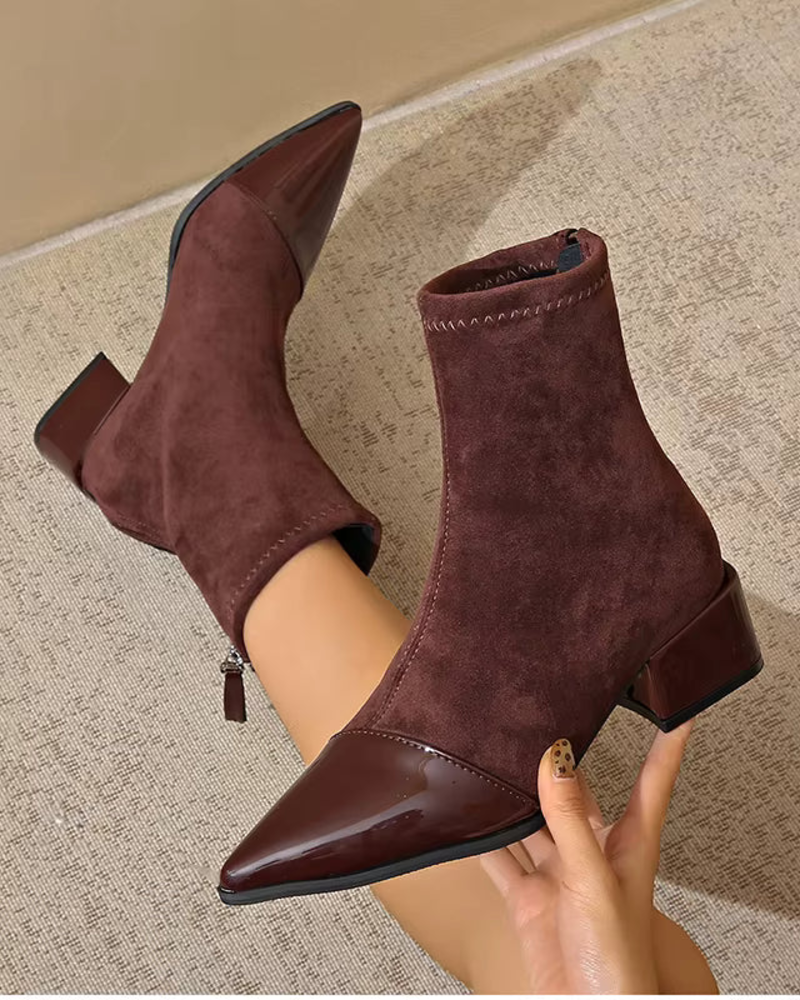Gabrielle Women’s Ankle Boots – Block Heel Bottines with Non-Slip Sole